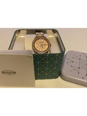 Fossil Women's Jesse Rose Gold-Tone Stainless Steel Bracelet Watch 34mm ES3020